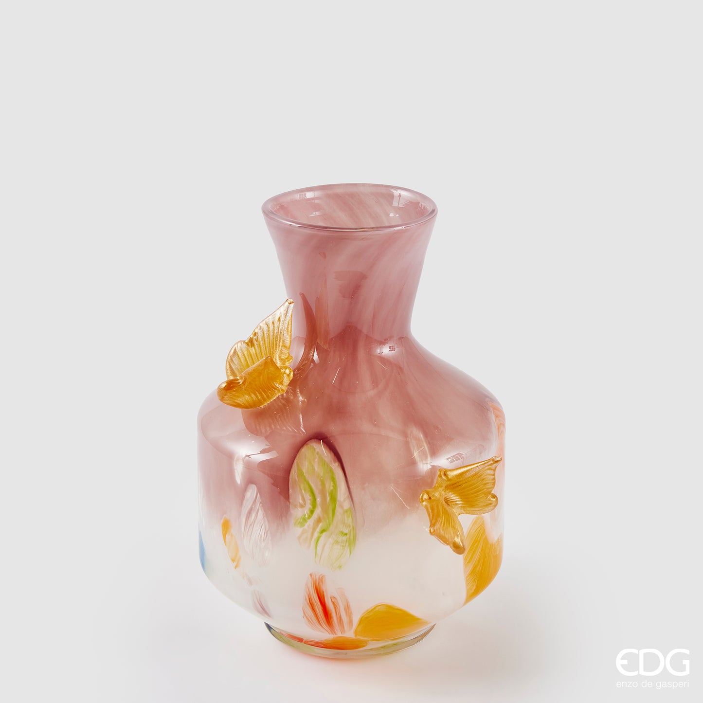 EDG Vaso Vetro "Farfalle" - D18 Cm - H25 Cm