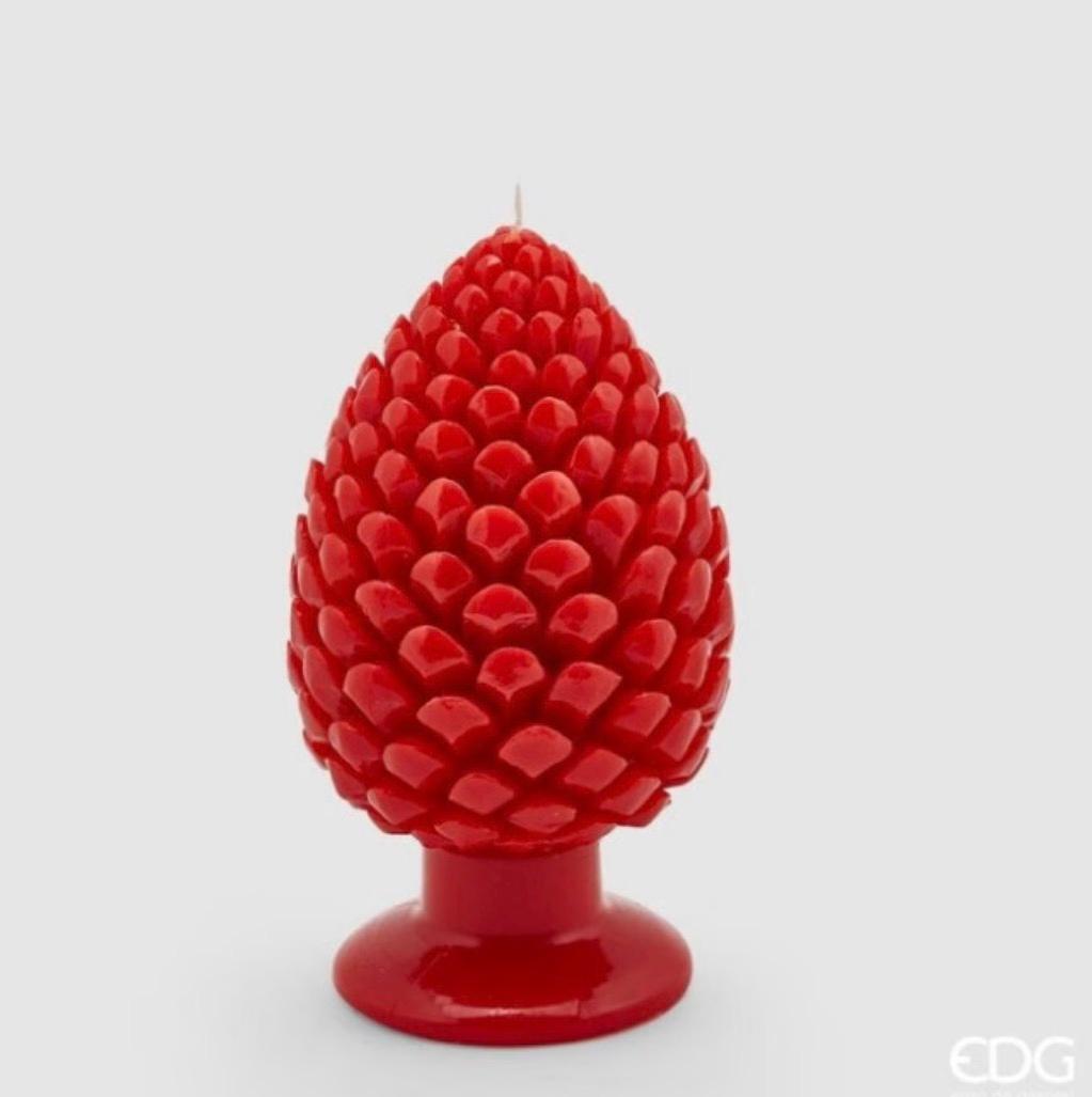 Candela Decorativa a Pigna Rossa H20 D15 EDG - Enzo De Gasperi