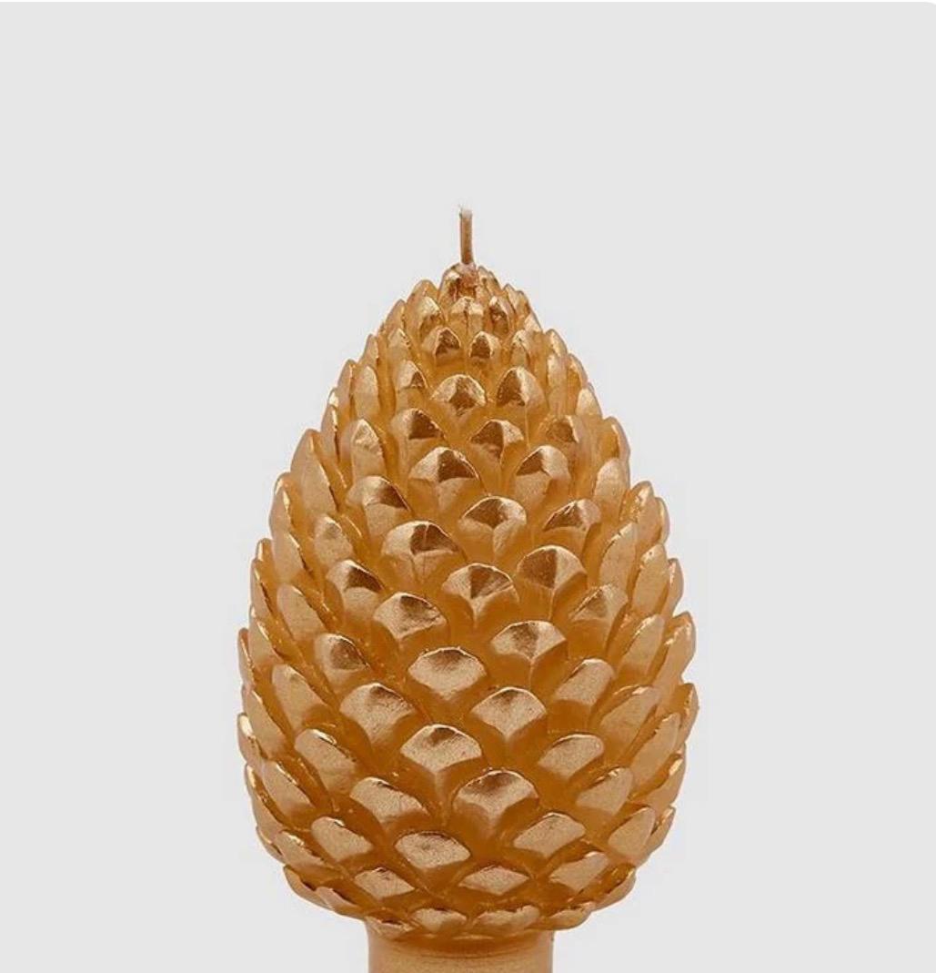 Candela Decorativa a Pigna Dorata H20 D15 EDG - Enzo De Gasperi