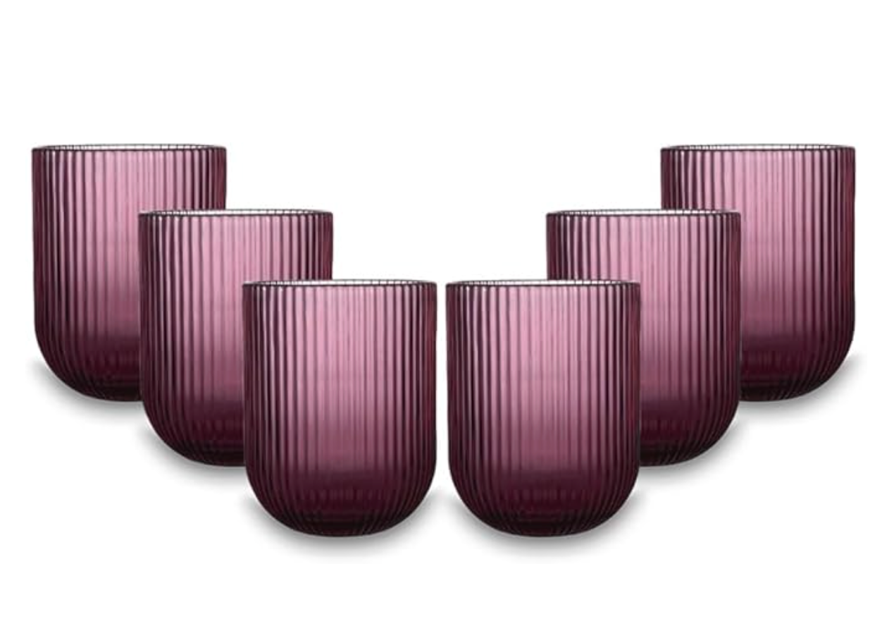 Set 6 bicchieri Tumbler H9,5 X D7,5 in vetro serie Eternity colore rosa