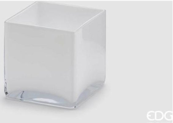 Vaso Vetro Cubo H20xL20xL20 EDG - Enzo De Gasperi