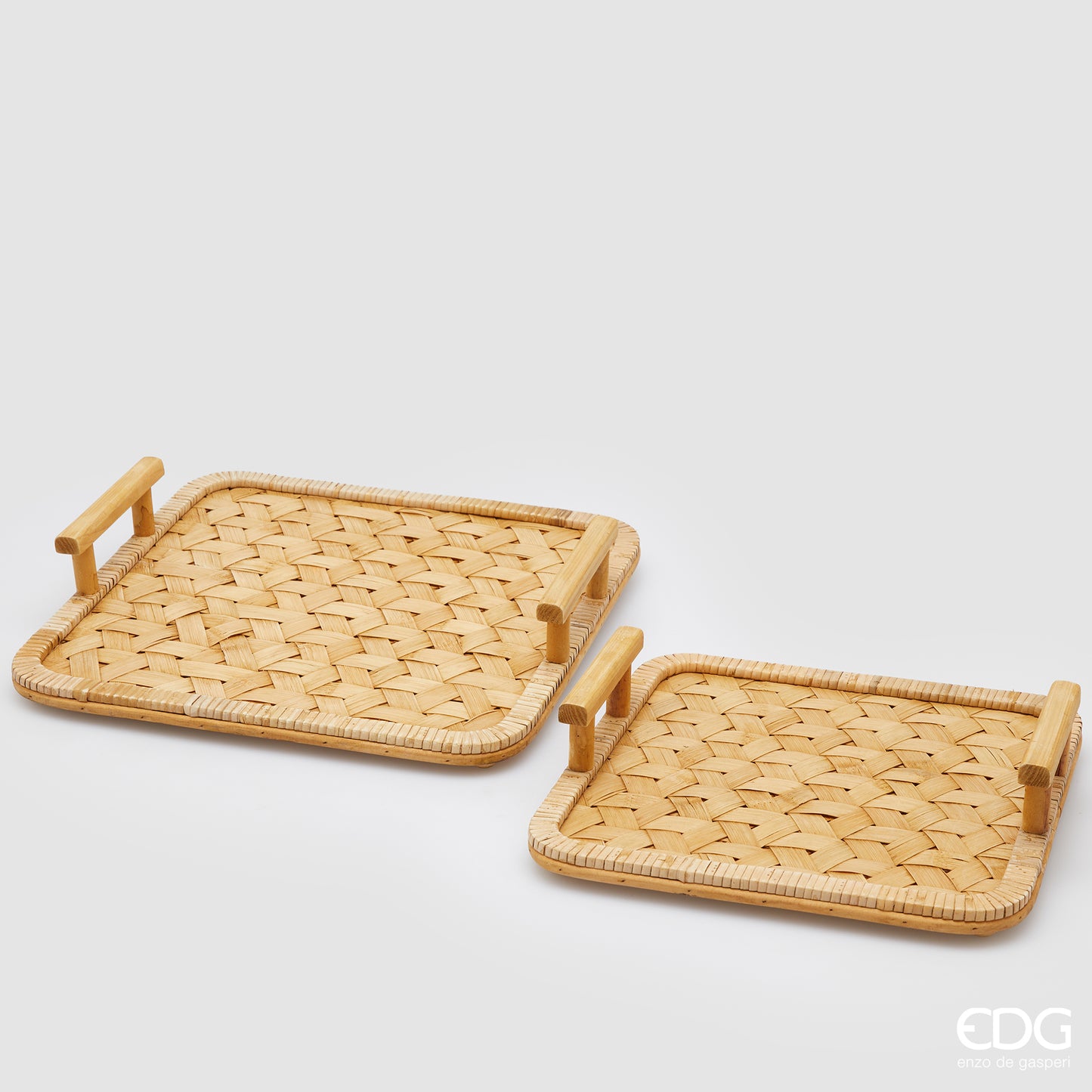 Vassoio Edg Decorativo Bamboo quadrato con manico - Grande o Piccolo