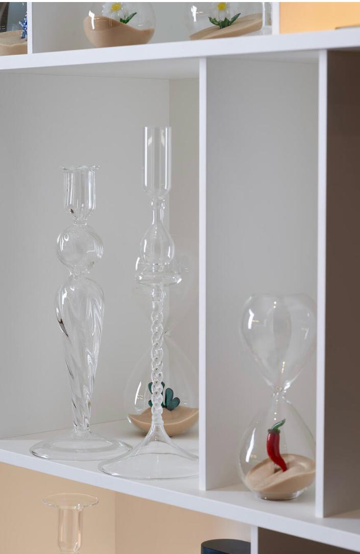 Clessidra Peperoncino in vetro borosilicato con applicazioni in pasta colore fatto a mano - Galbiati Milano