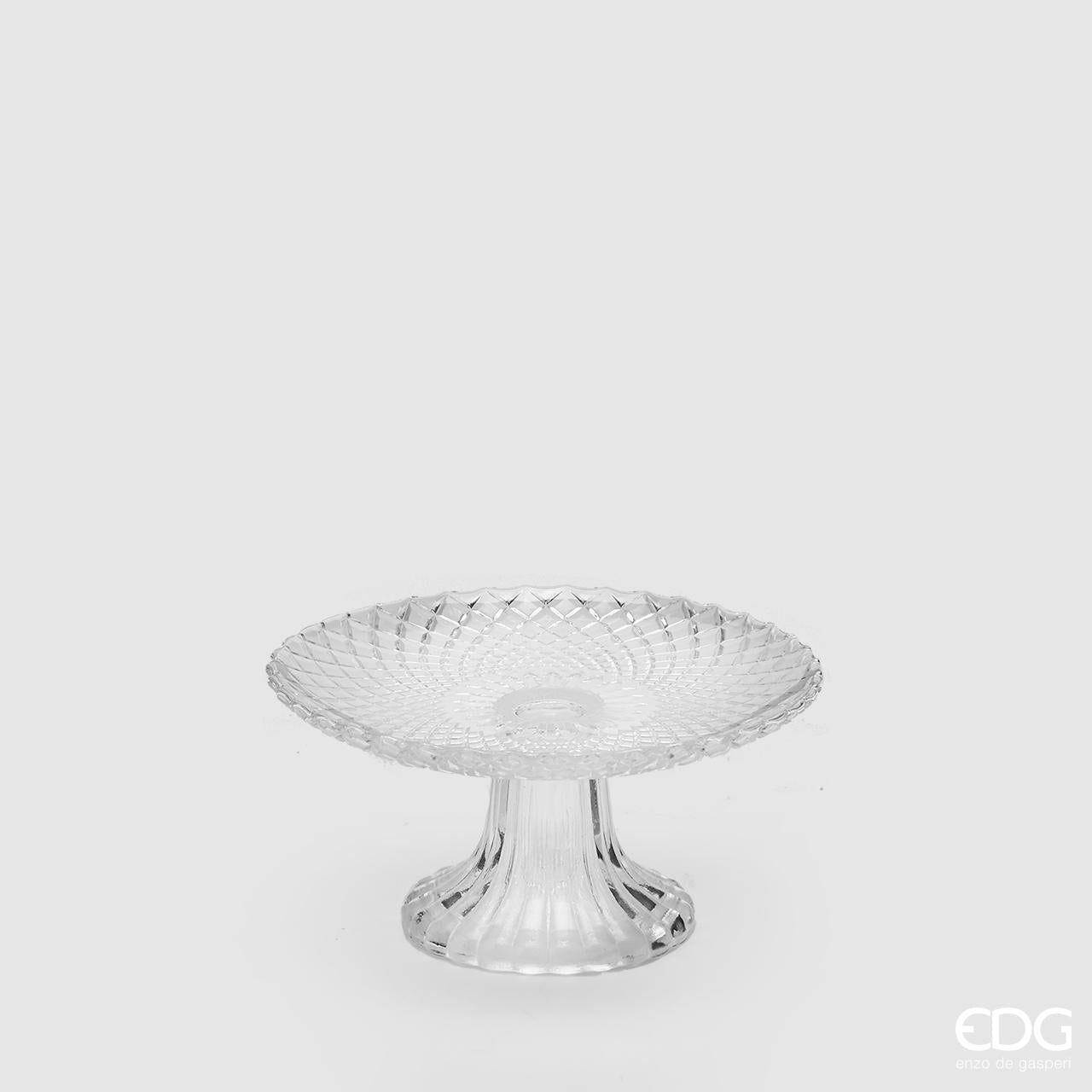 Alzata Rotonda in Vetro con Rombi H 7 cm Ø 15 cm – EDG