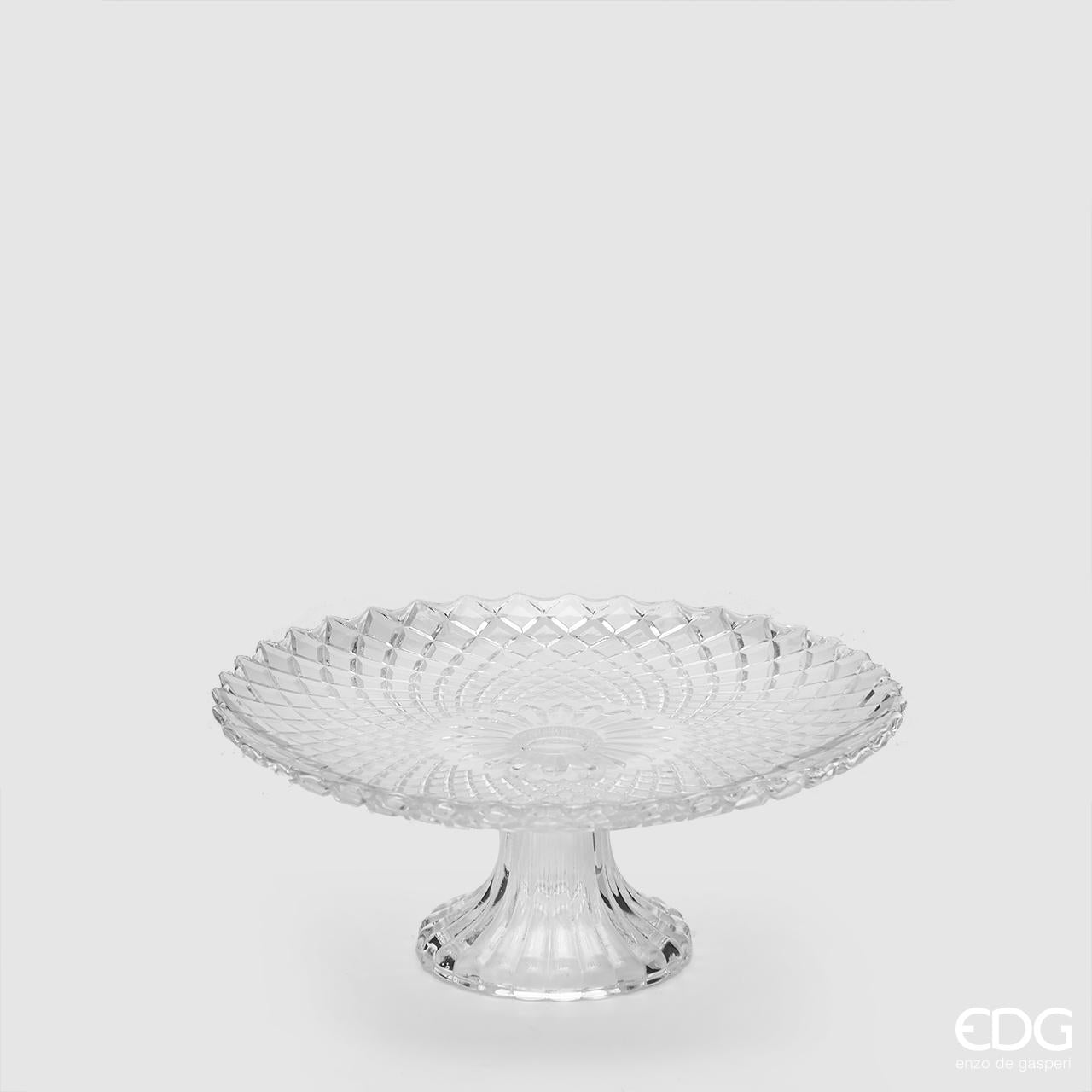 Alzata Rotonda in Vetro con Rombi H 7 cm Ø 20 cm – EDG