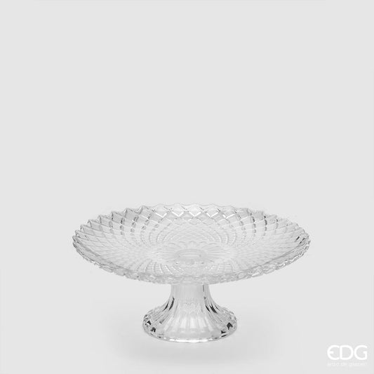 Alzata Rotonda in Vetro con Rombi H 7 cm Ø 20 cm – EDG