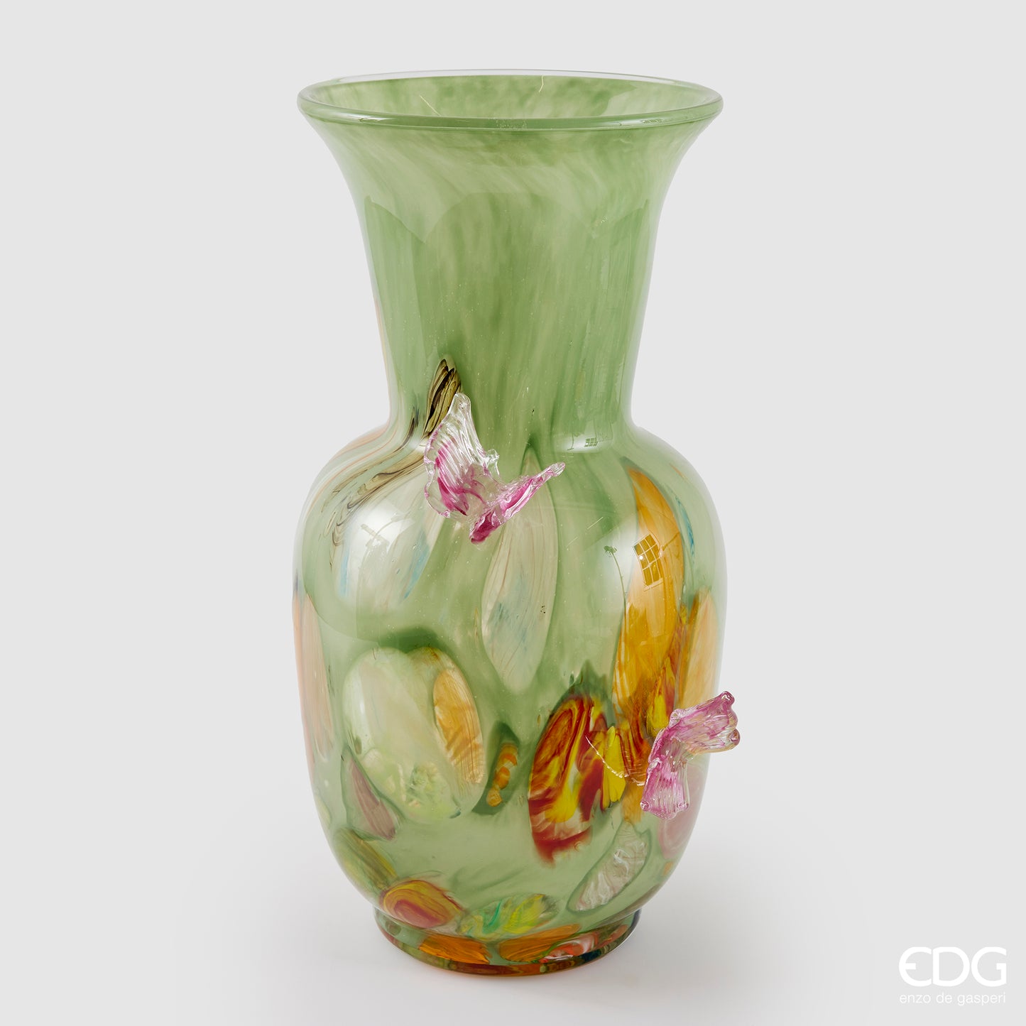 Vaso Vetro "Farfalle" Rosa 2 varianti misura EDG - Enzo De Gasperi