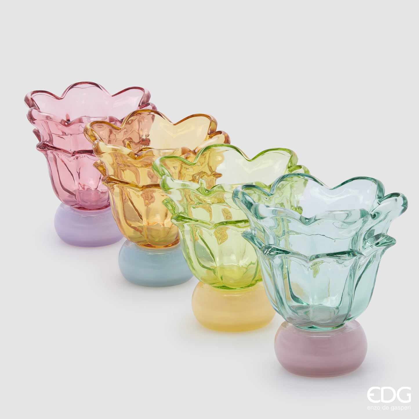 Vaso Fiore Colorato con Piede H15,5 D15 EDG - Edg De Gasperi