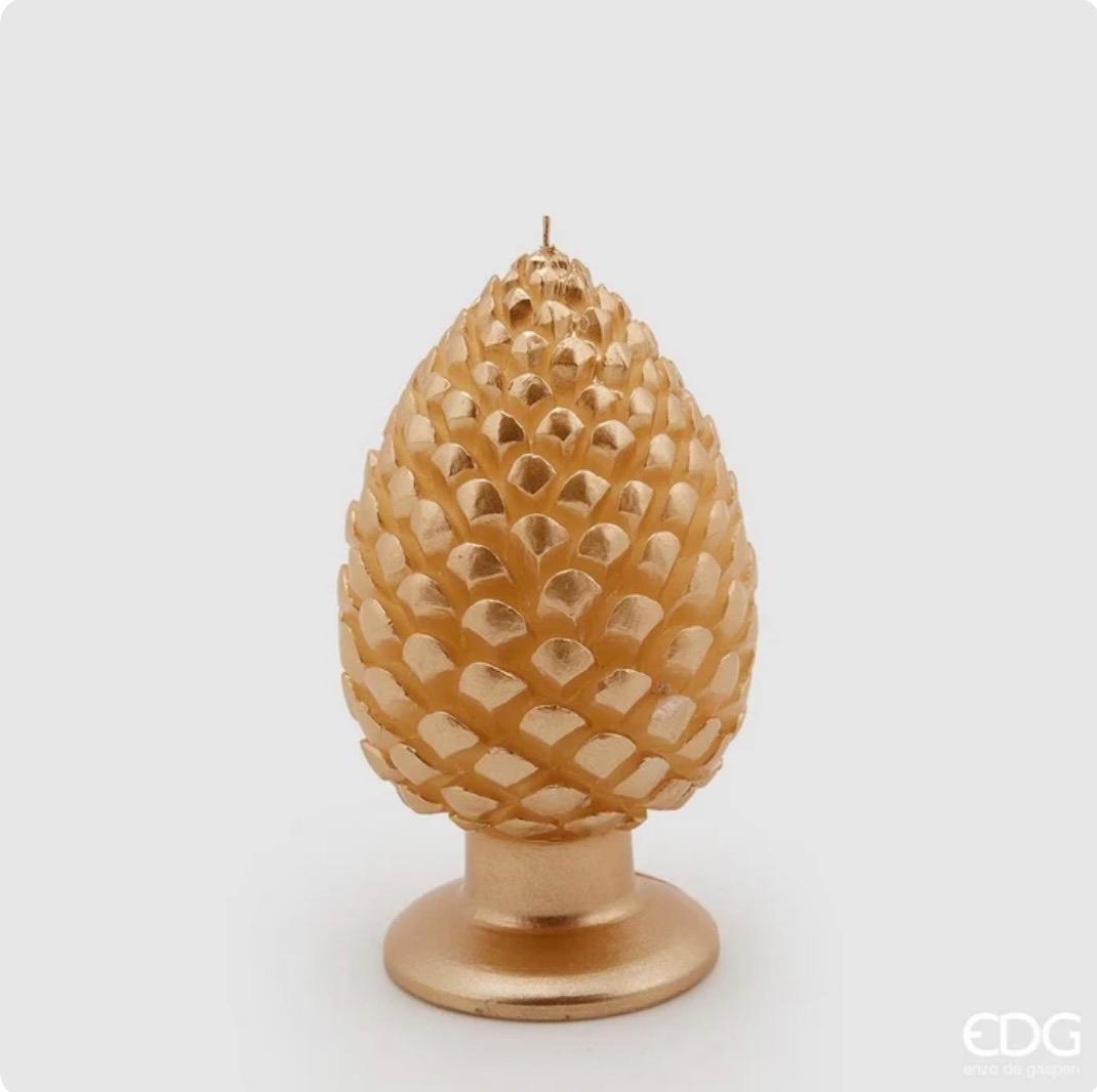 Candela Decorativa a Pigna Dorata H20 D15 EDG - Enzo De Gasperi