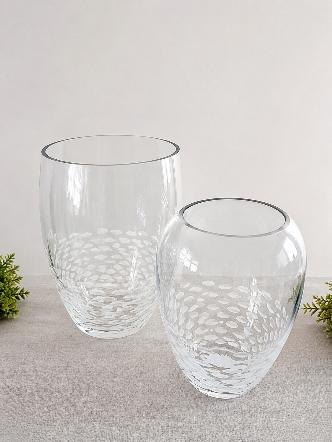 Vaso Bombato in vetro con decorazioni H29xD22 cm EDG - Enzo De Gasperi