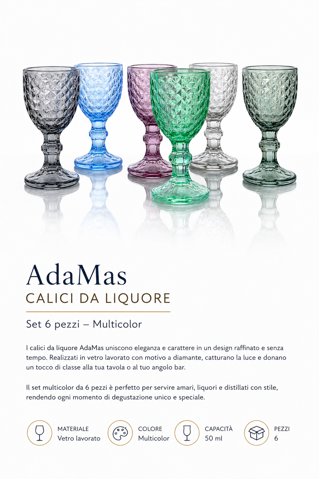 Calice Liquore Adams 7cl - Multicolor