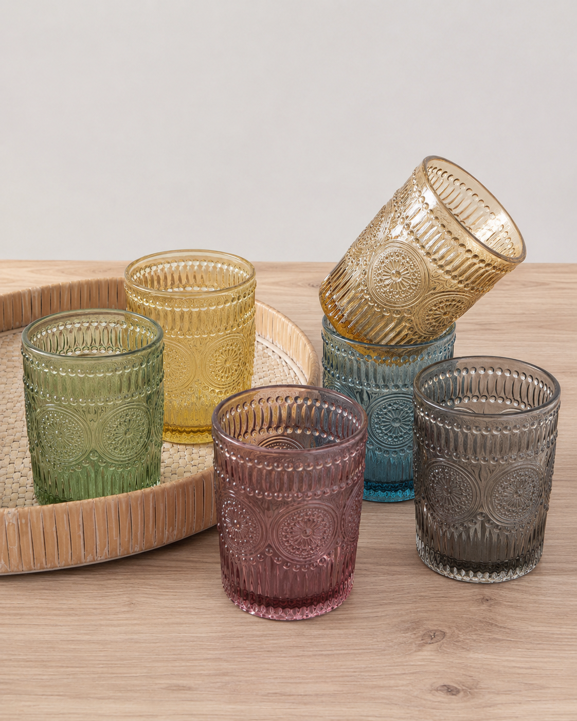 Set 6 Bicchieri Cesareo in Vetro Colorato 30CL – Eleganti e Resistenti