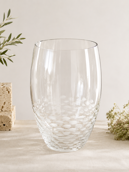 Vaso Bombato in vetro con decorazioni H29xD22 cm EDG - Enzo De Gasperi