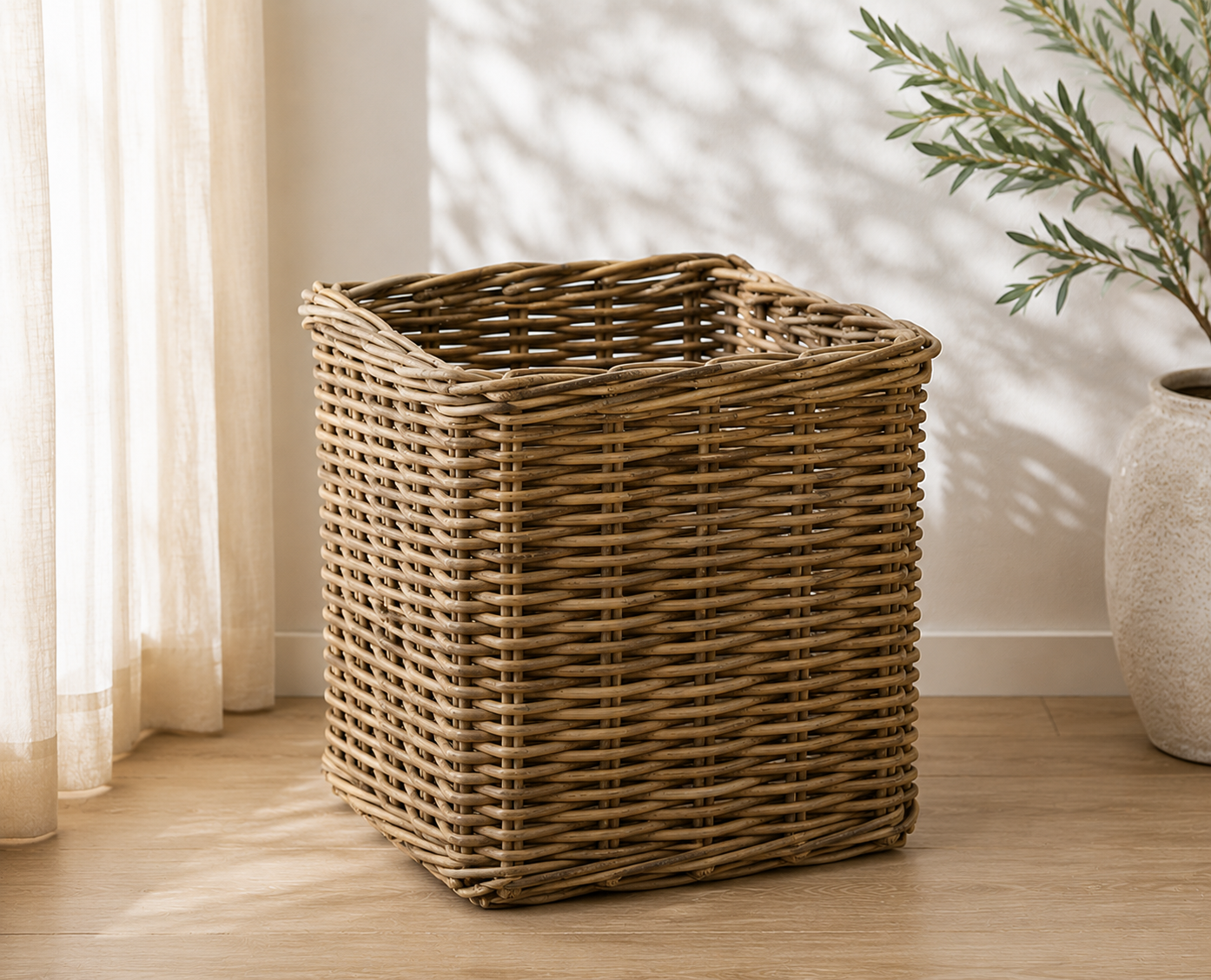 Cesti in rattan Naturale Light Grey - EDG