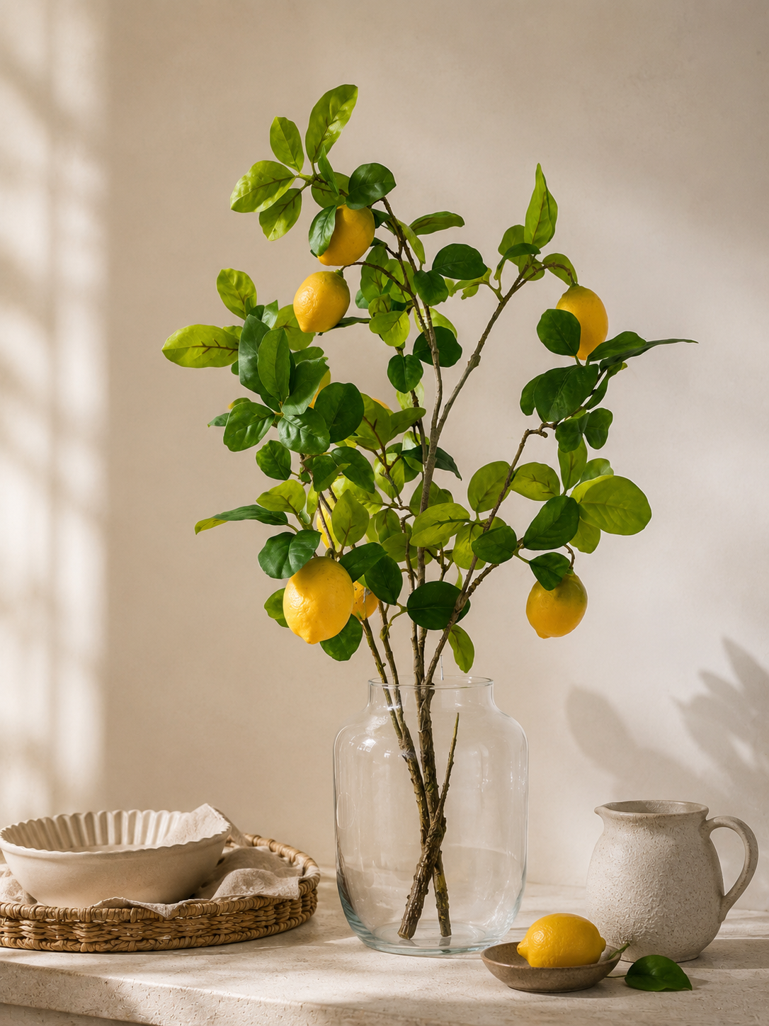 Limone rex ramo con foglie h78 cm - EDG
