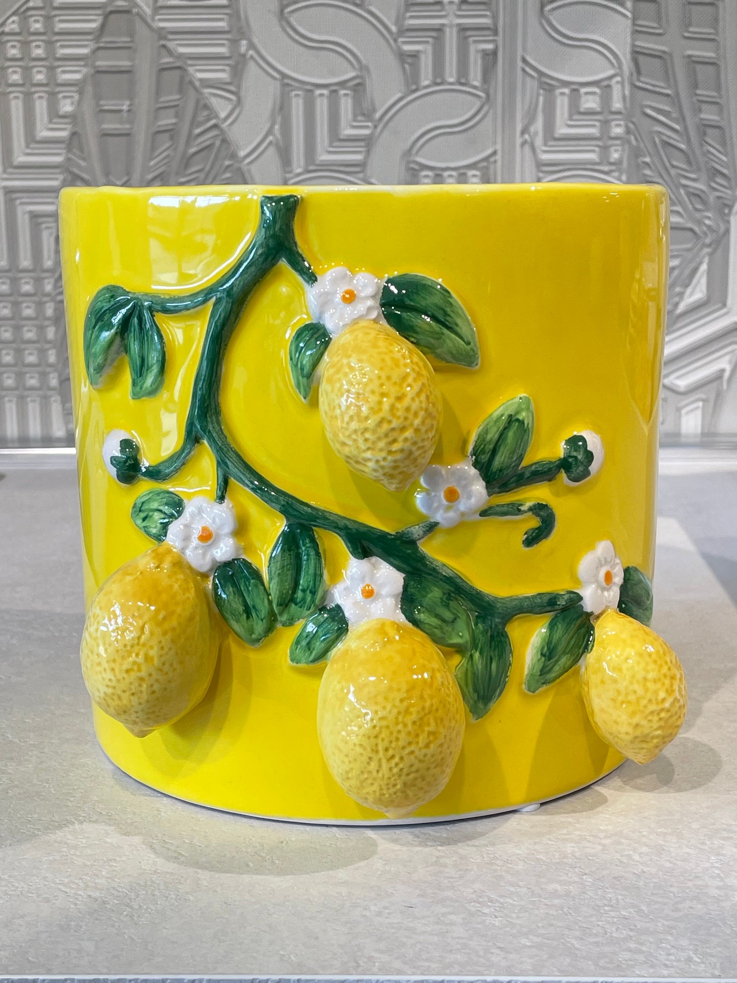 Vaso Limoni Ceramica Giallo  19 x 15,2 x H15,4 cm
