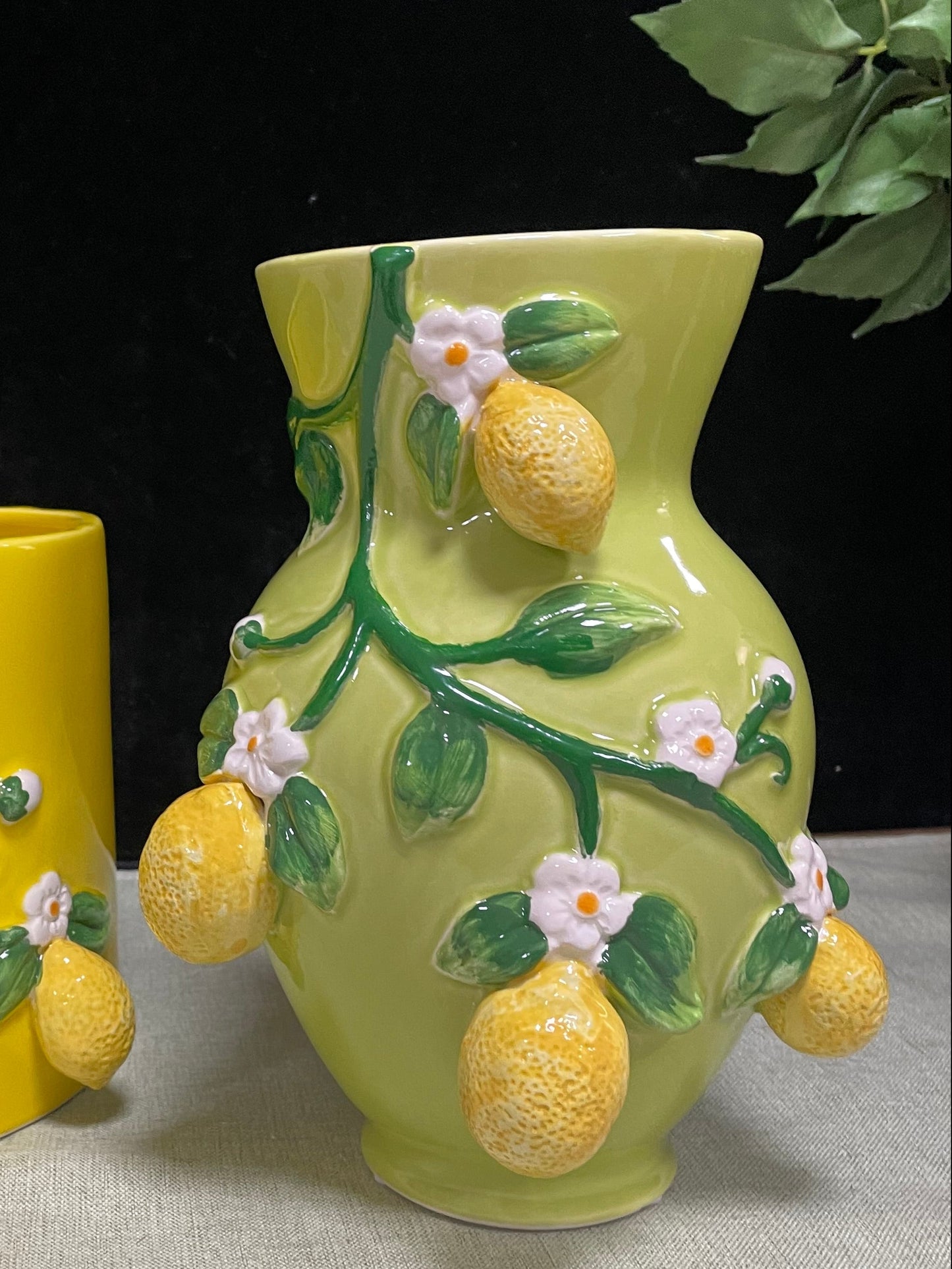 Vaso Limoni Ceramica Verde 16,4 x 15,2 x H21,8 cm