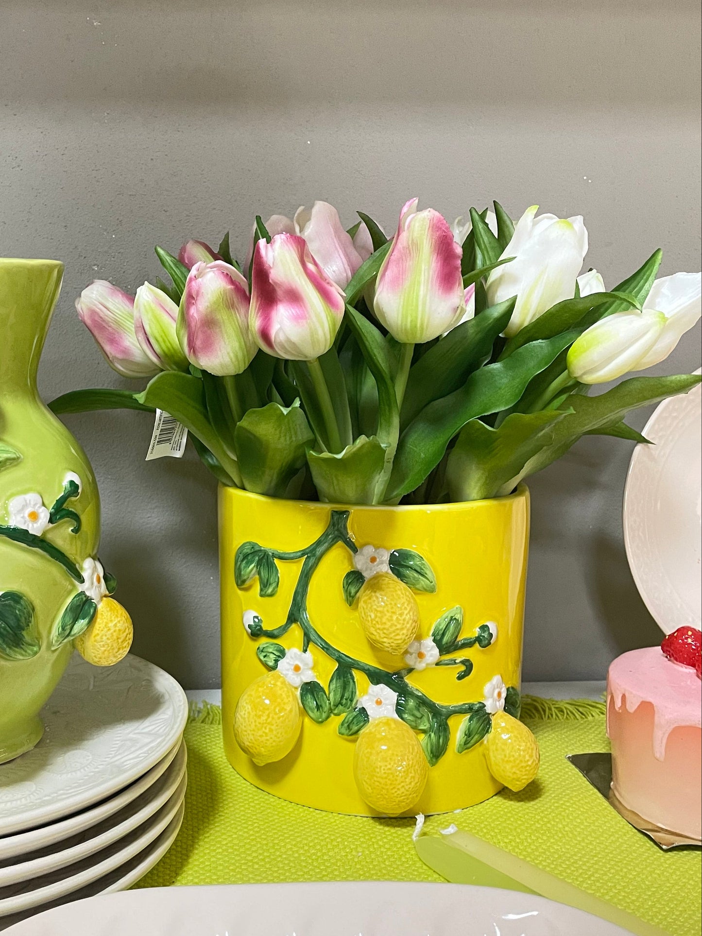 Vaso Limoni Ceramica Giallo  19 x 15,2 x H15,4 cm