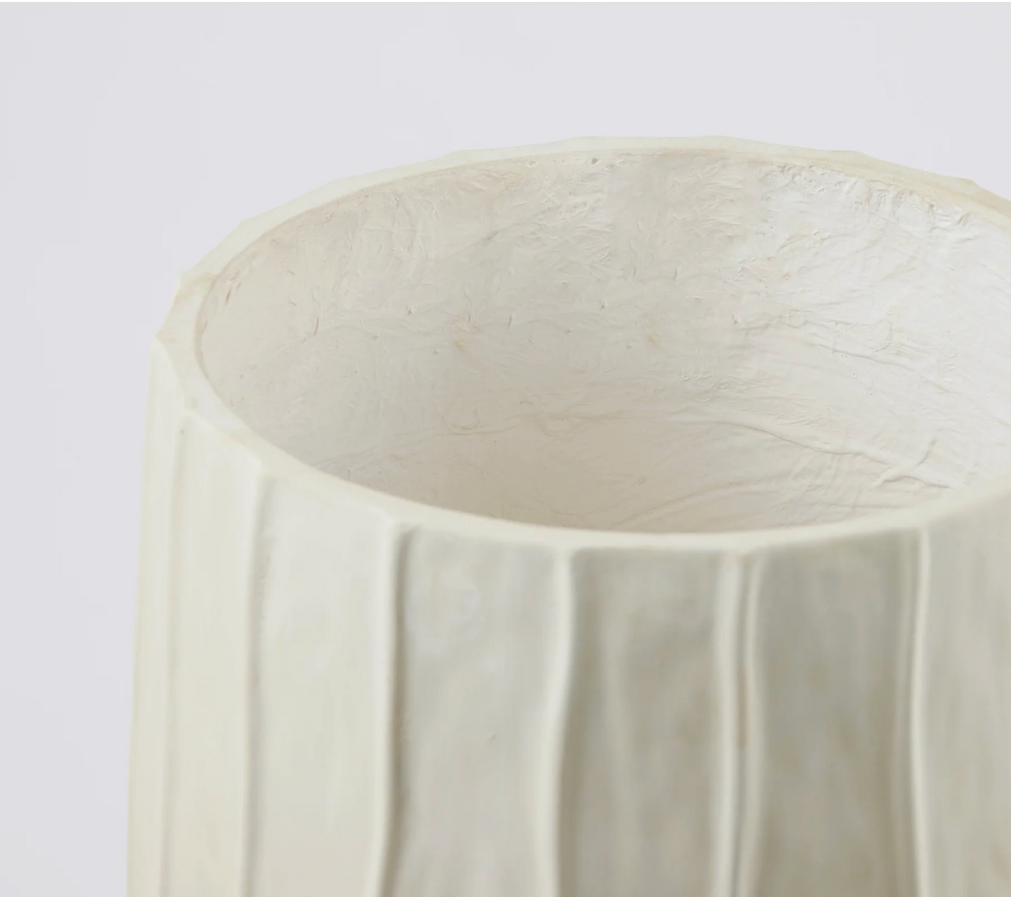 Vaso Righe Bombato Con Piede H35 Bianco - EDG - Enzo De Gasperi