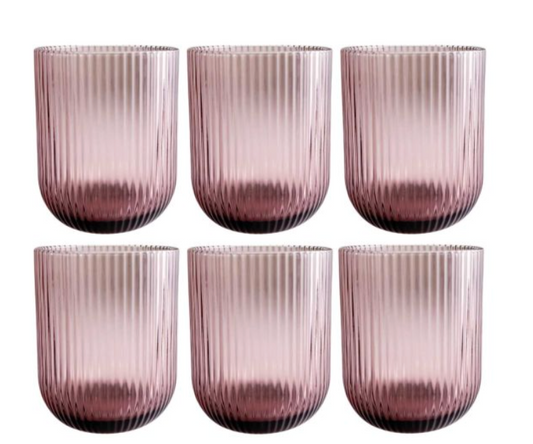 Set 6 bicchieri Tumbler H9,5 X D7,5 in vetro serie Eternity colore rosa