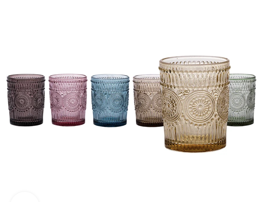 Set 6 Bicchieri Cesareo in Vetro Colorato 30CL – Eleganti e Resistenti