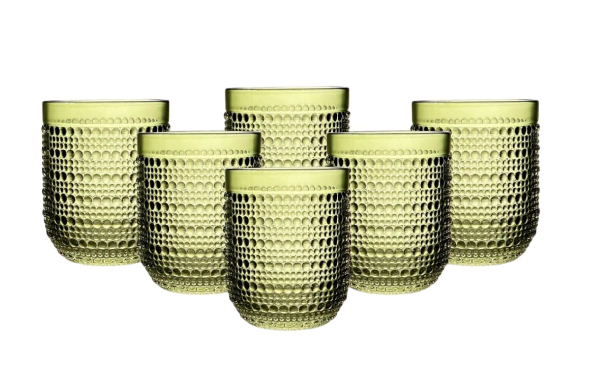 Set 6 Bicchieri Tumbler Gioia 260ml in pasta di vetro colorata verde