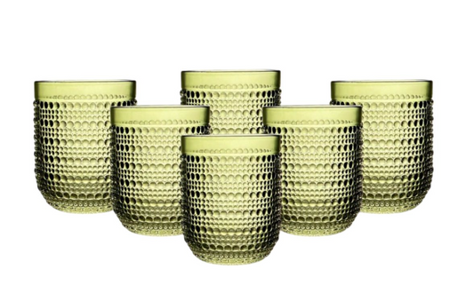 Set 6 Bicchieri Tumbler Gioia 260ml in pasta di vetro colorata verde