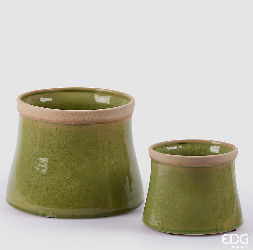Vaso Cachepot Bicolor Ceramica Waterproof EDG - Enzo De Gasperi
