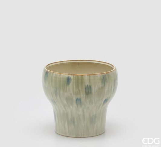 Vaso in Ceramica Pennellate Stile Designer  EDG– 25,5 x h 22,5 cm