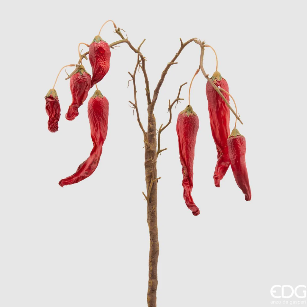 Pianta artificiale con ramo Peperoncino H. 90 cm. EDG - Enzo De Gasperi