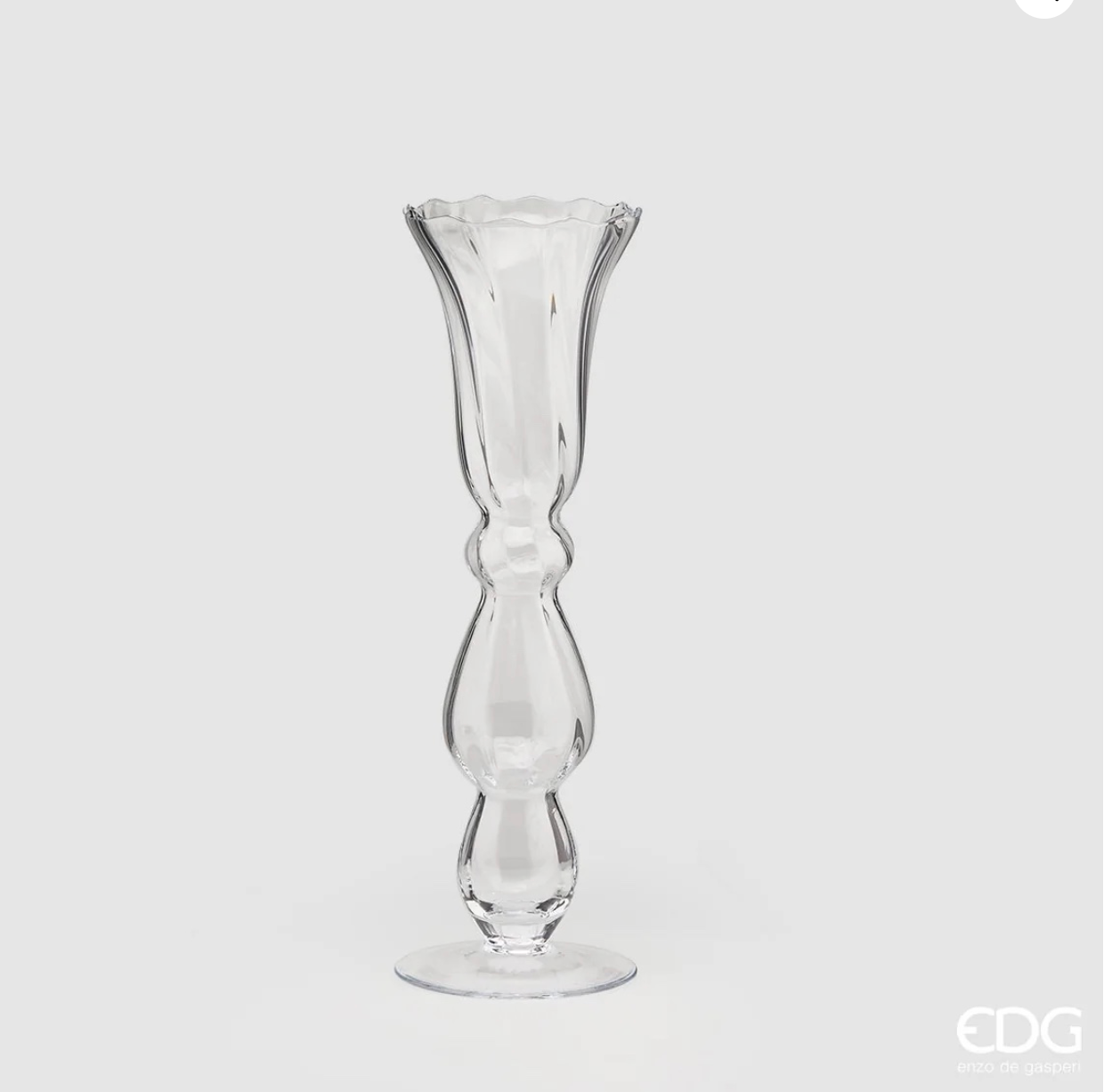 Vaso Optic in vetro trasparente H 55 cm EDG - Enzo De Gasperi