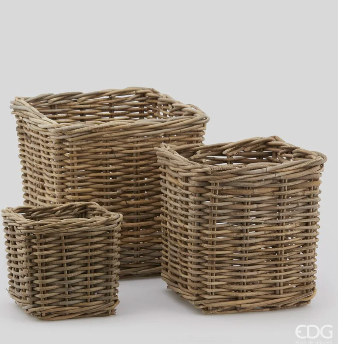 Cesti in rattan Naturale Light Grey - EDG