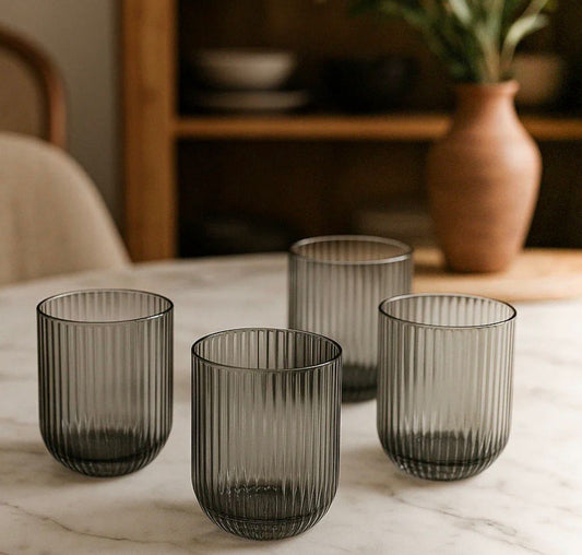 Bicchiere Tumbler Righe (Conf 4pz) Grey - EDG Enzo De Gasperi
