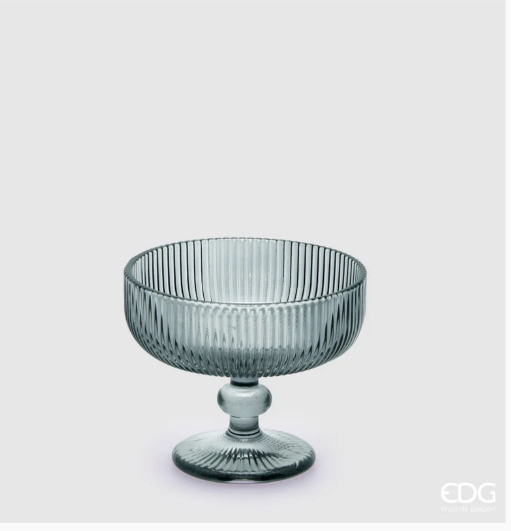 Coppa Righe H 10 Cm D 12 Cm Colore Grigio (4 Pz) EDG ENZO DE GASPERI