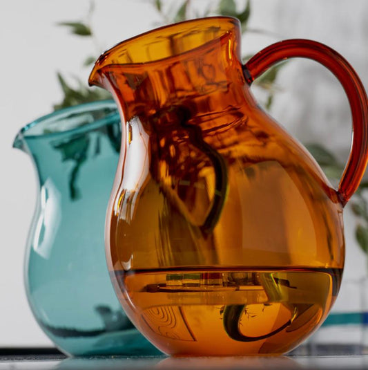 Brocca Soffio 1500ml in Vetro Petrolio - Galbiati Milano