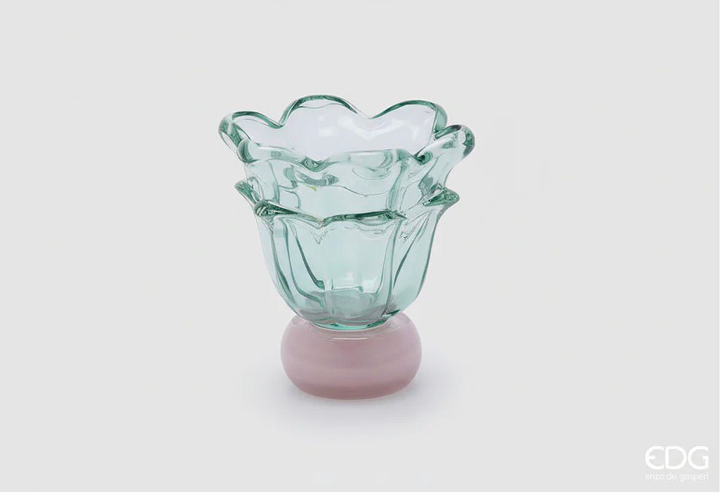 Vaso Fiore Colorato con Piede H15,5 D15 EDG - Edg De Gasperi